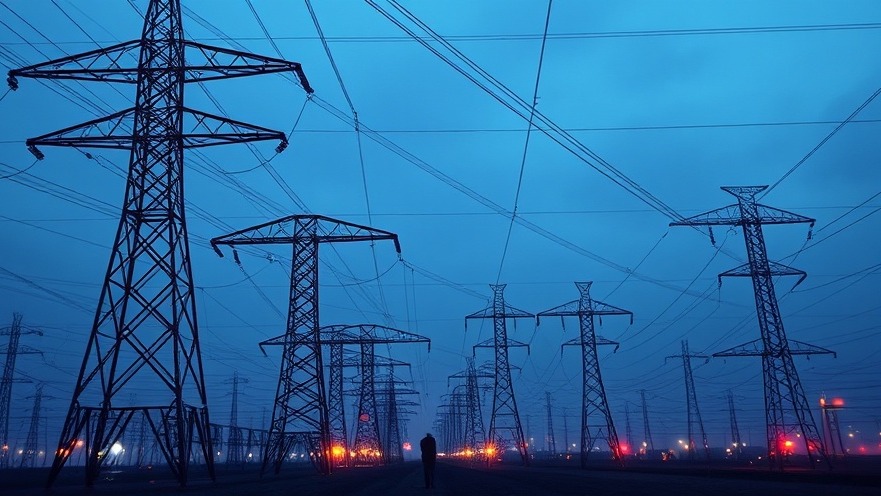 Electrical grid showcasing energy efficiency technology and smart grids for market growth.