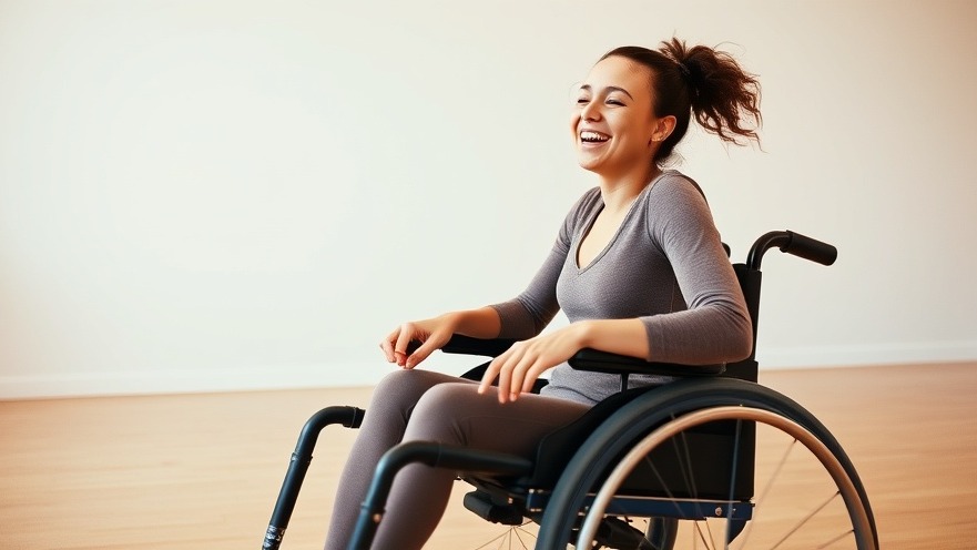 Energetic young woman in wheelchair, embodying adaptive dance for emotional resilience.
