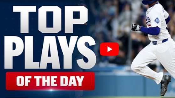 MLB walk-off wins highlight with a player sprinting on field.