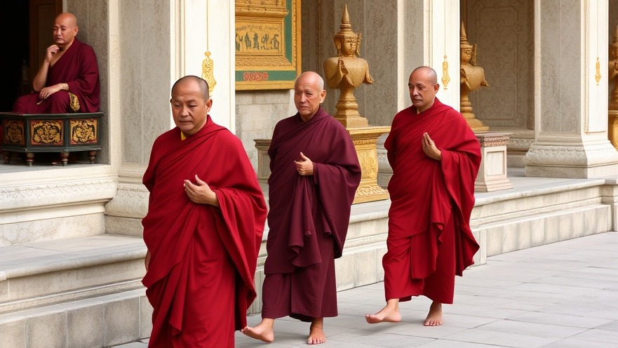 Buddhist monks in Thailand addressing ethics in Buddhism amidst monk scandals.
