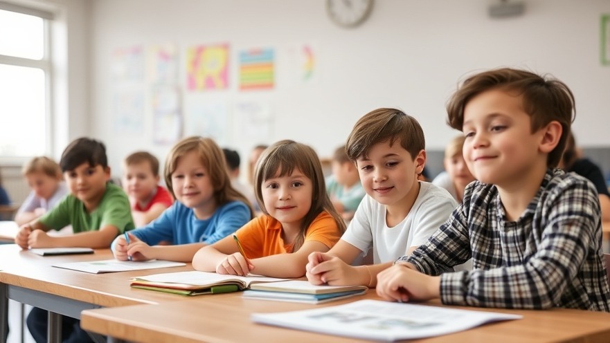 Young students in a classroom focused on math proficiency and reading improvement in Texas.