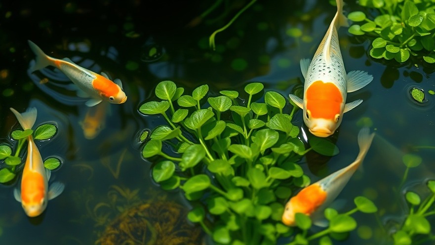 Close-up of hydrilla with swimming grass carp, highlighting invasive species in Texas