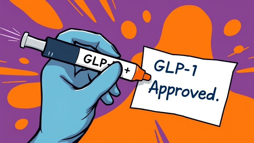 Dynamic illustration of a hand holding a GLP-1 pen, symbolizing health and wellness in San Antonio.