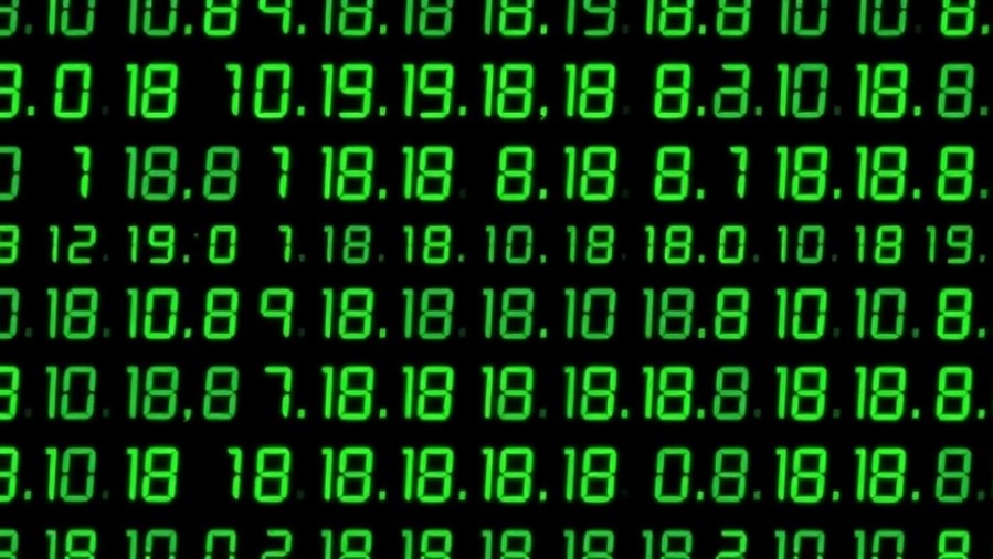 Matrix-style green digits illustrating AI market trends and data centers expansion