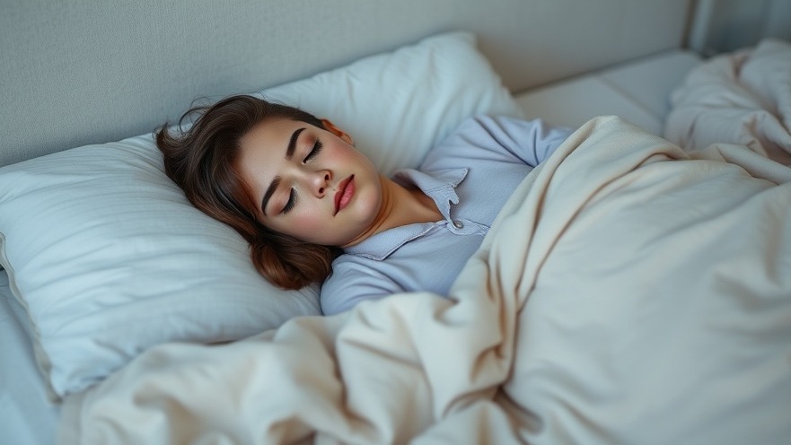 A young adult in soft pajamas sleeps peacefully, illustrating better sleep habits.