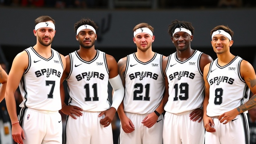 San Antonio Spurs players in white uniforms showcasing local sports culture.