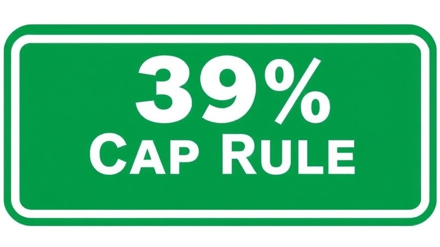 Sign displaying '39% Cap Rule' highlighting media ownership regulations.