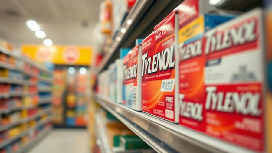 Close-up of Tylenol boxes highlighting acetaminophen risks related to prenatal pain relief.