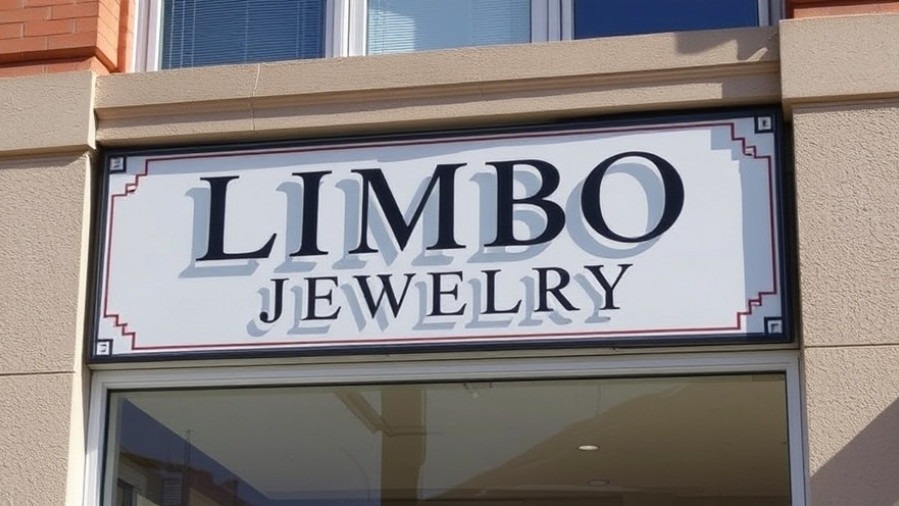 Limbo Jewelry storefront sign showcasing local shopping in Austin's South Congress retail area.