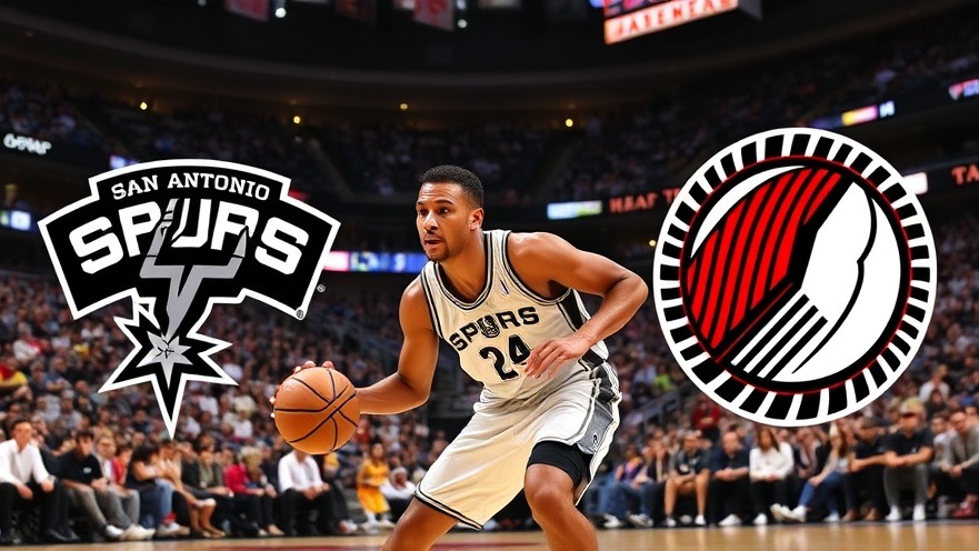 San Antonio sports news: Spurs vs Trailblazers with player action in vibrant stadium.