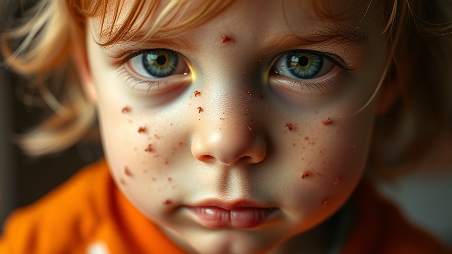 Child's face showing measles, highlighting Texas public health challenges.