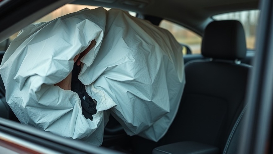 Vehicle safety highlighted in Houston news: exploded airbag in car shows NHTSA recall alert.