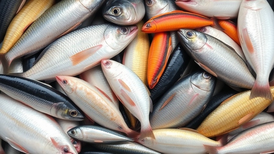 Fresh varieties of fish promoting healthy eating habits and natural health tips.