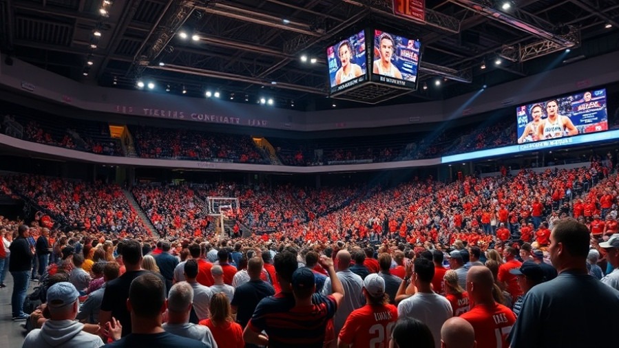 Fans cheering in an indoor arena, showcasing NBA highlights and basketball community engagement.