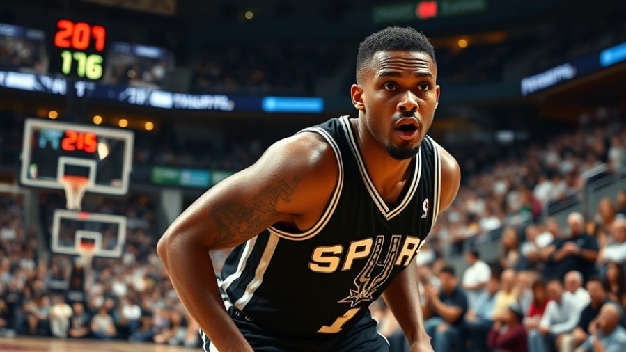 Focused SPURS player competing intensely in a thrilling adrenaline sports moment.