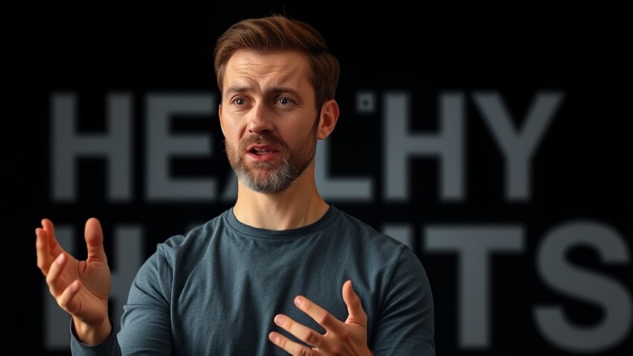 Confident man discussing longevity lifestyle and anti-aging tips with dynamic expressions