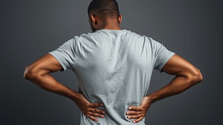 Middle-aged black male with back pain exploring stress relief strategies.