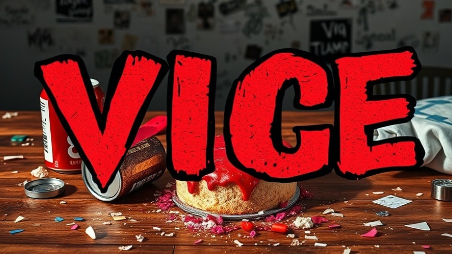 Eddie Huang Vice Media documentary details a grungy table with cake and graffiti.