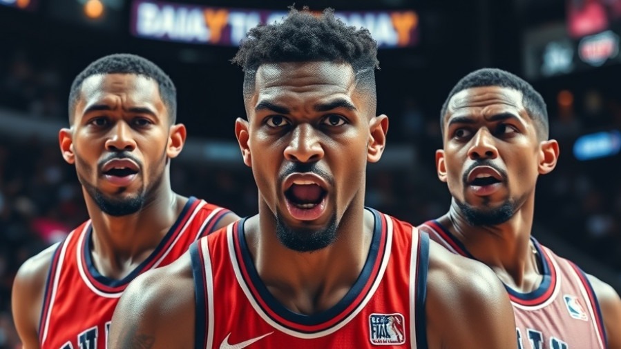 Dynamic NBA highlights collage showing intense basketball matchups with fans in the background.