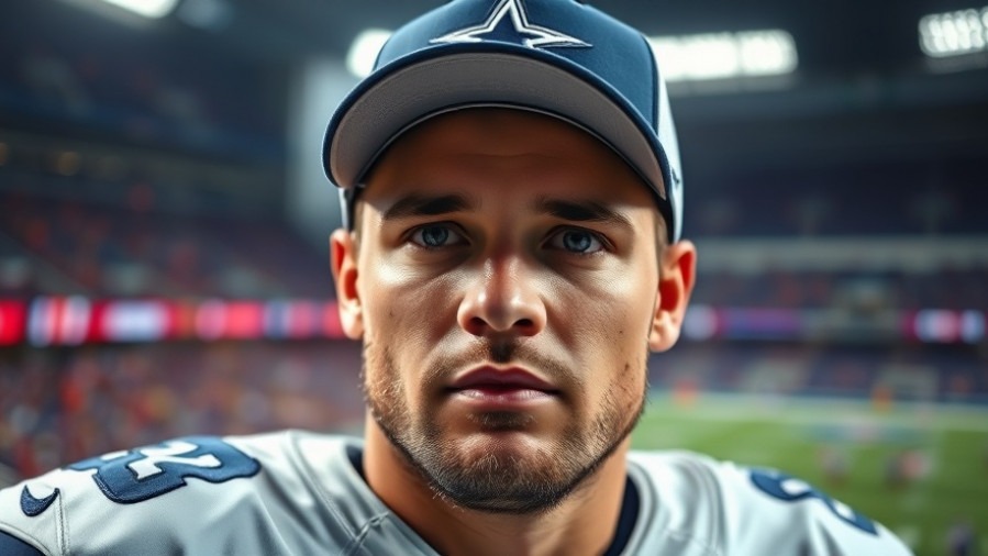 Dallas Cowboys player in vibrant stadium, focused on NFL injury report for Super Bowl 2025.