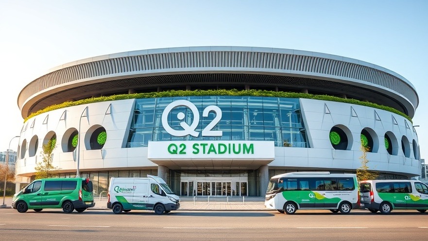 Eco-friendly Q2 Stadium in Austin showcasing modern architecture and waste diversion initiatives.