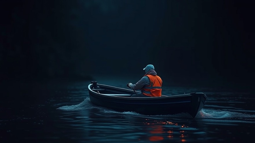 Rescuer in boat during flood preparedness for community safety, photorealistic and detailed.