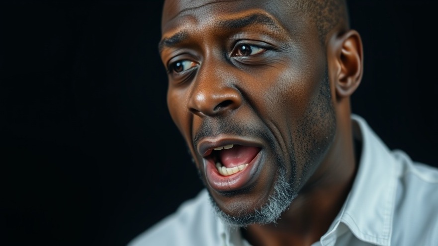 Close-up of a passionate middle-aged black man promoting balanced lifestyle and holistic health.