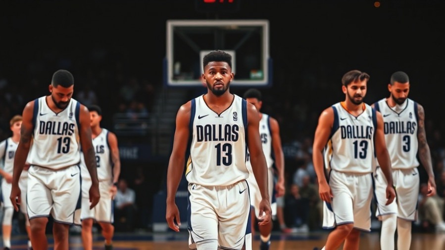 Dejected Mavericks players in white uniforms after an intense NBA rivalry game.