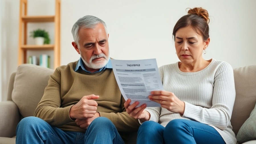 Middle-aged couple distressed by medical bills, highlighting healthcare consolidation effects.