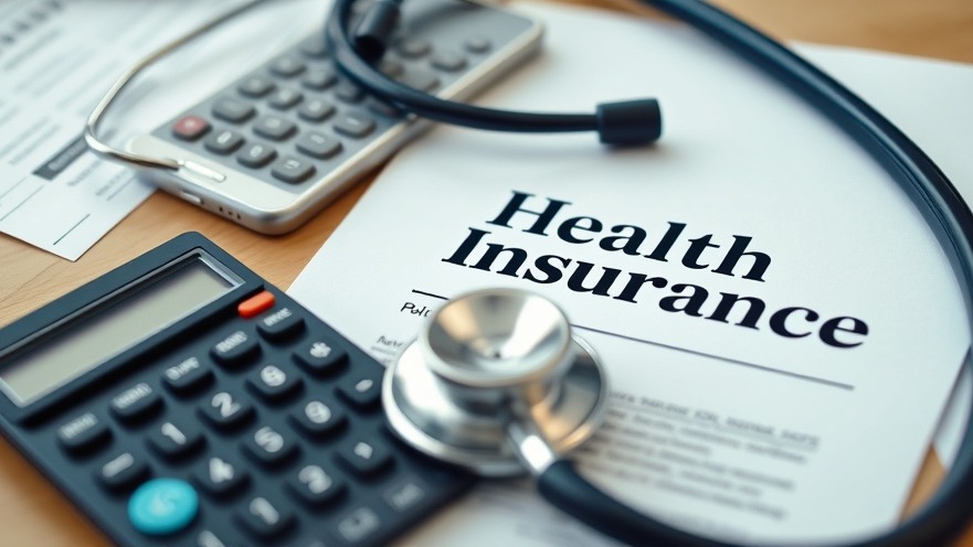 Close-up of health insurance document, stethoscope, and calculator in Dallas healthcare industry.
