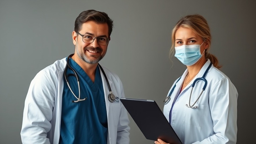 Male and female doctors discussing San Antonio health and wellness tips.