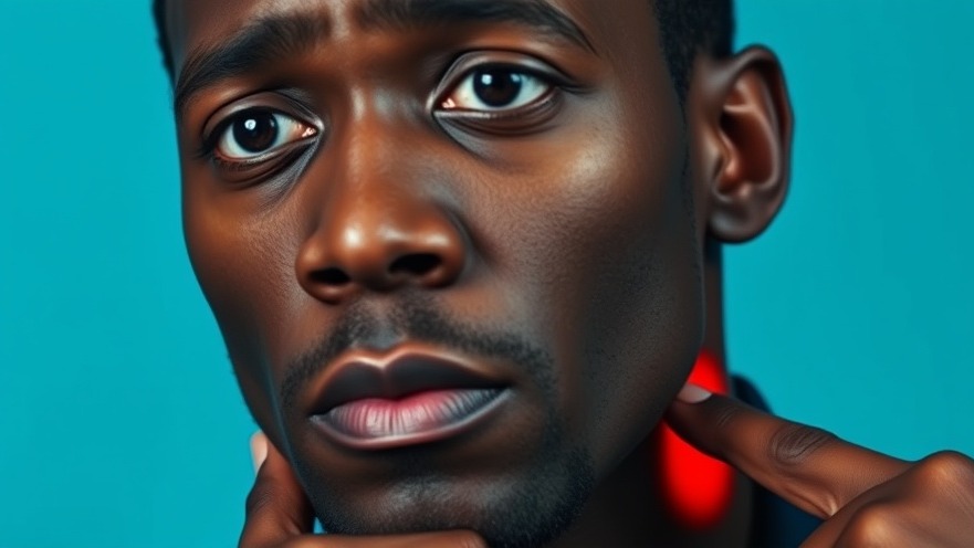 Middle-aged Black man demonstrating stress management tips with a focus on neck pain.