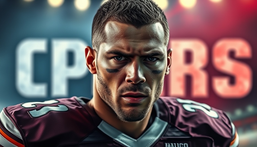 Football player featured in ESPN sports graphic, NFL news segment.