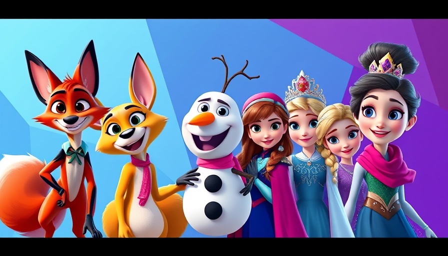 Colorful Disney animation promo for 30 Days of Disney on Freeform.