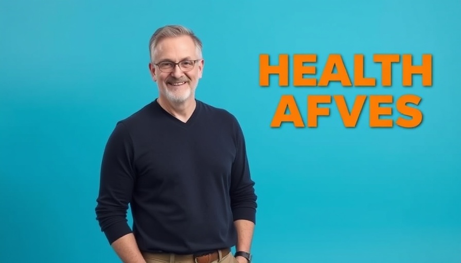 Middle-aged man standing confidently promoting health tips for people over 50.