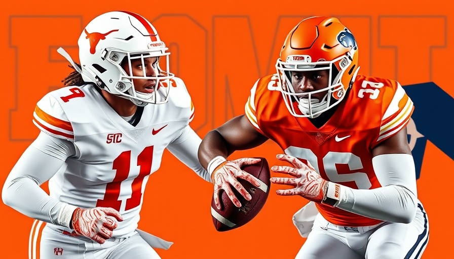 Penn State and Texas football upsets highlighted in dynamic graphic.