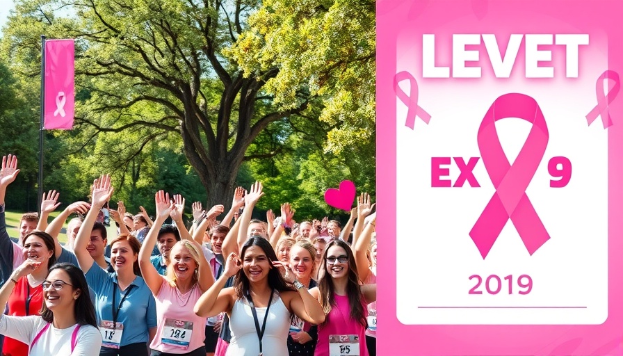 Pink Serenity Walk and Run event poster, breast cancer awareness.