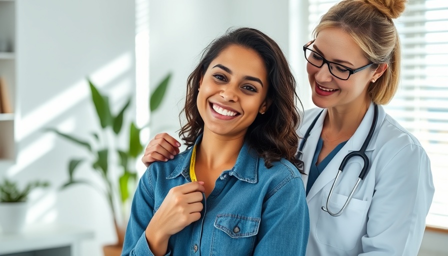 Smiling woman and doctor discussing diabetes prevention without weight loss.