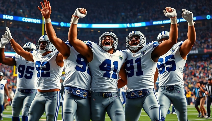 Dallas Cowboys players celebrating victory over Jets.