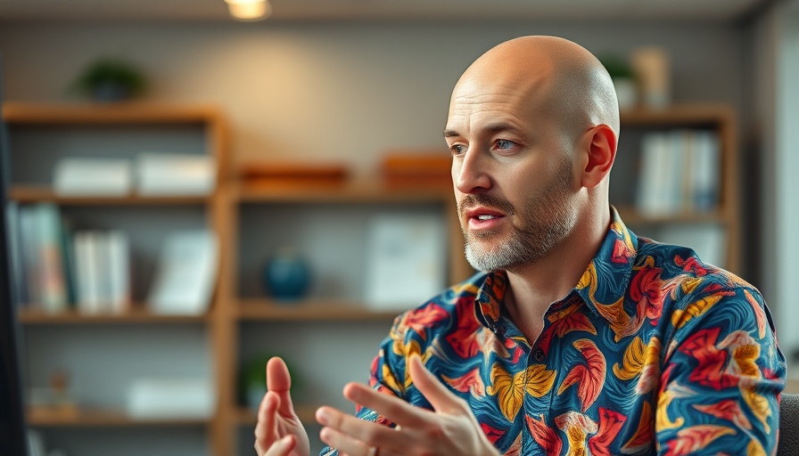Man in colorful shirt discussing fraud and theft in San Antonio real estate.