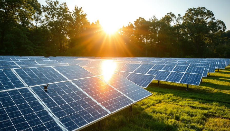 Solar panels capturing sunlight in green field, relating to LandBridge acquisition Permian Basin.