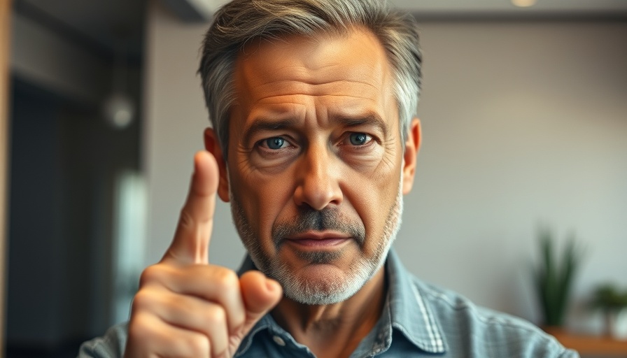 Middle-aged man discussing dangerous foods for seniors health.