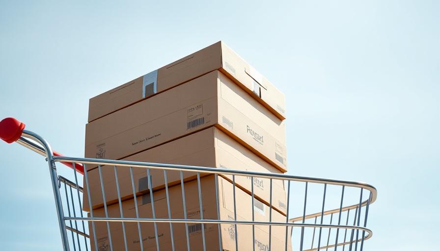 Stacked boxes in shopping cart symbolizing strategies to stop impulse buying.