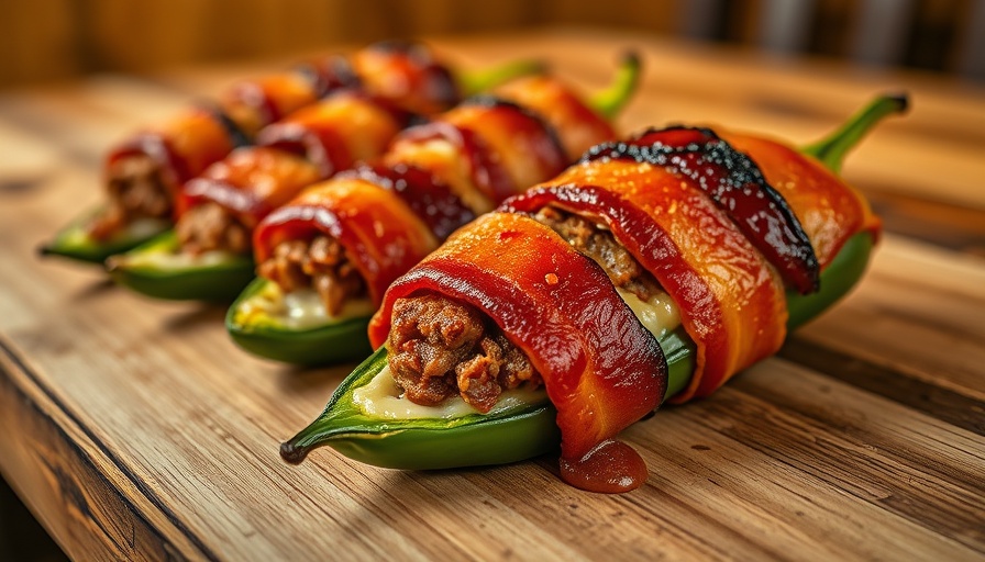 National Texas Twinkie Day: Bacon-wrapped Texas twinkies on table.