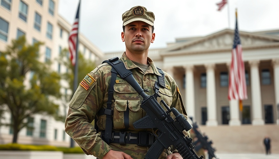 ICE detention oversight agency closure scene with soldier and flag.