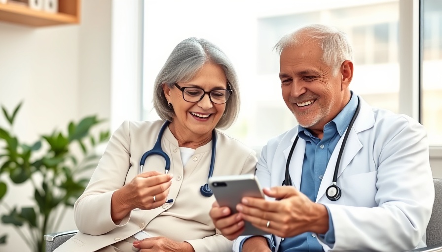 Friendly doctor and elderly patient advocating for health.