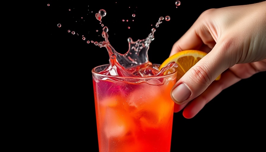 Dynamic splash of a cocktail drink at a Chicago cocktail bar