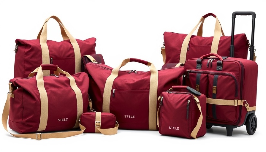Steele Canvas holiday capsule collection showcases stylish maroon bags.