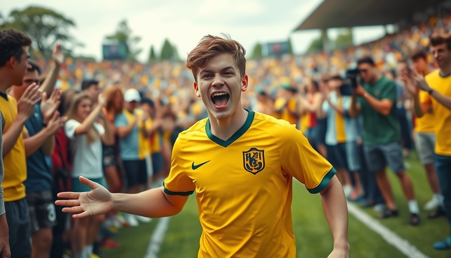 Energy in sports: young man engaging crowd at outdoor event.