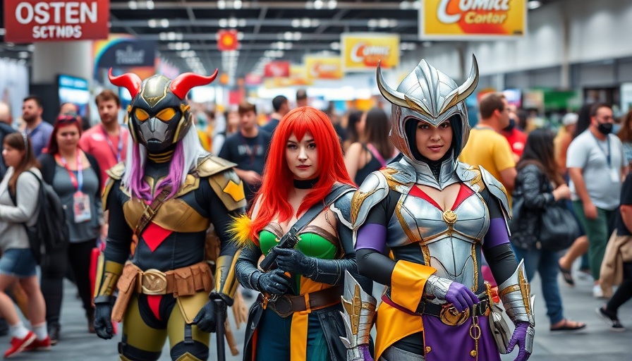 Colorful cosplayers at Comic Con 2025 New York City.